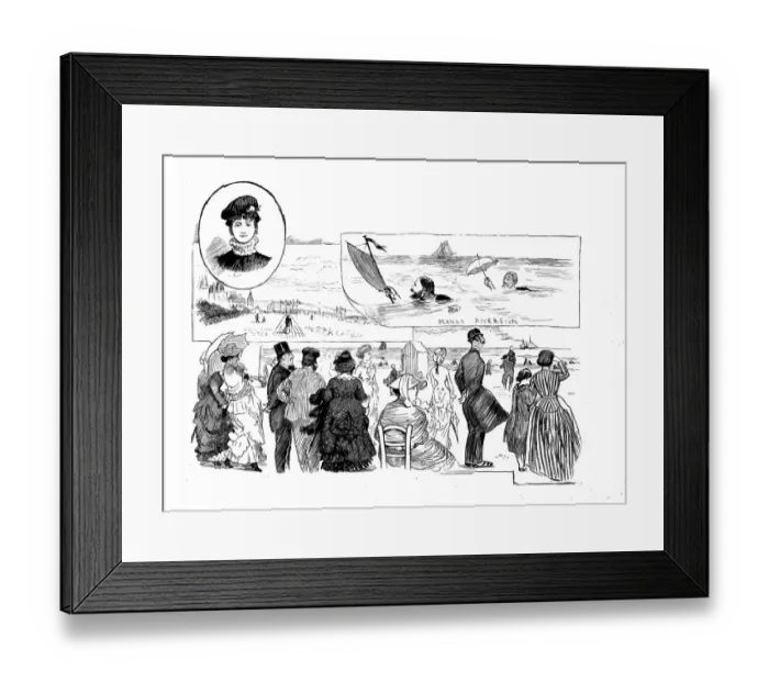 Framed Print : Antique illustration by Randolph Caldecott: FIND ON THE SEA Framed Print : Antique illustration by Randolph Caldecott: FIND ON THE SEA