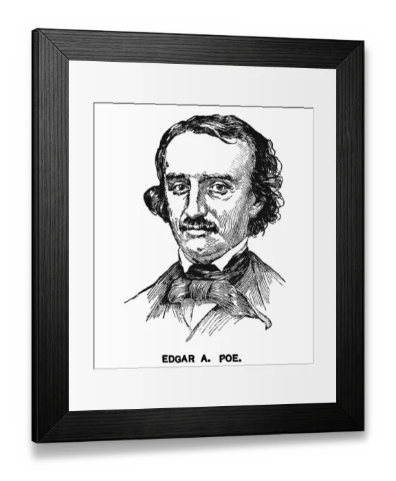Framed Print : Portrait of Edgar Allan Poe, American writer, poet, editor, and literary critic Framed Print : Portrait of Edgar Allan Poe, American writer, poet, editor, and literary critic