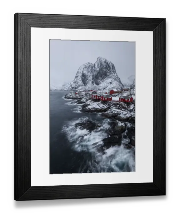 Framed Print : Famous tourist, Hamnoy fishing village on Lofoten Islands, Norway in winter Framed Print : Famous tourist, Hamnoy fishing village on Lofoten Islands, Norway in winter