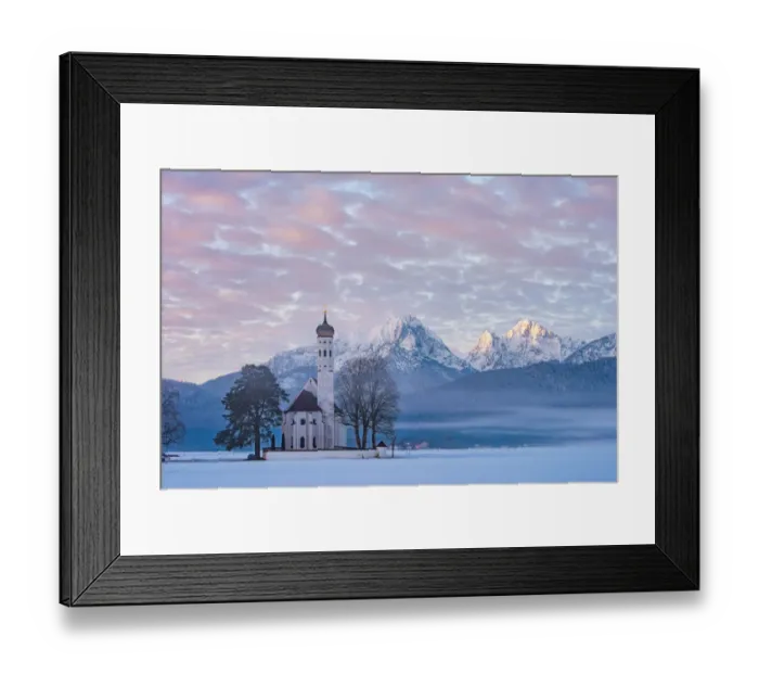 Framed Print : St. Coloman at wintertime, Allgaeu, Germany