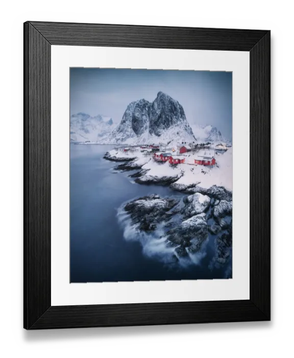 Framed Print : Fishermen huts (Rorbu ), Hamnoy, Norway