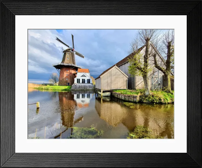 Framed Print : Windmill De Zwaluw'(the swallow), in Burdaard, Friesland, the Netherlands