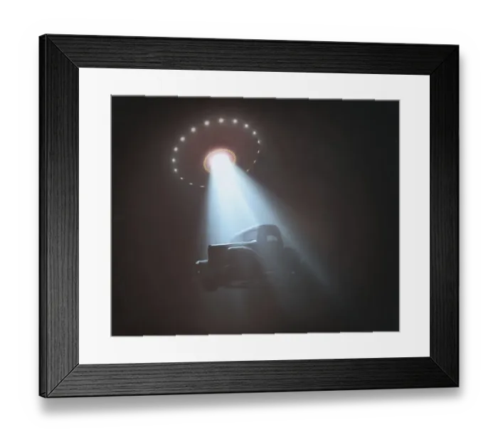 Framed Print : Alien abduction, illustration