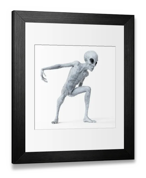 Framed Print : Illustration of a humanoid alien Framed Print : Illustration of a humanoid alien