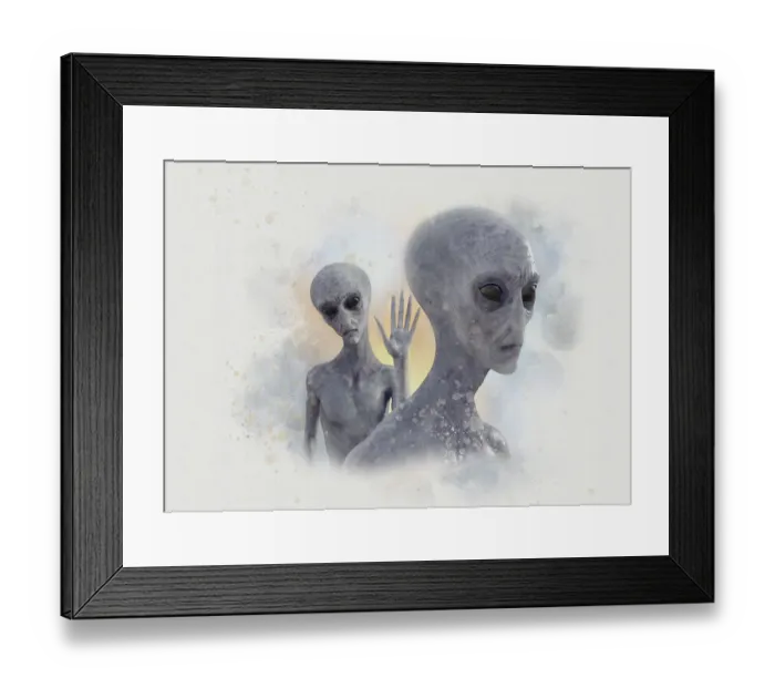 Framed Print : Aliens, illustration Framed Print : Aliens, illustration