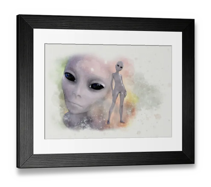 Framed Print : Aliens, illustration Framed Print : Aliens, illustration