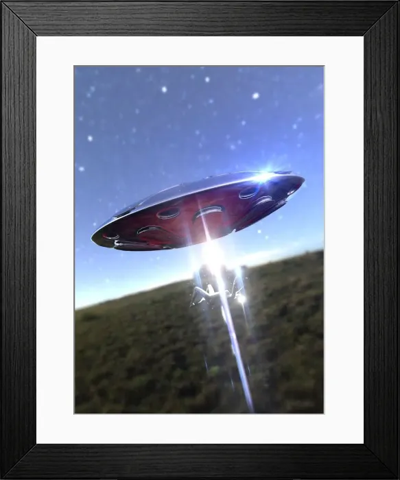 Framed Print : Alien abduction, illustration Framed Print : Alien abduction, illustration