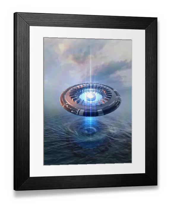 Framed Print : UFO, illustration Framed Print : UFO, illustration