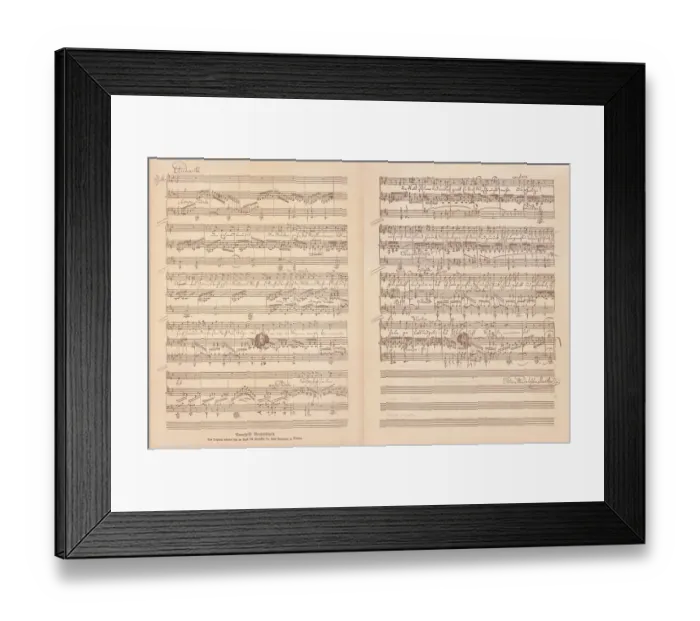 Framed Print : Original manuscript by Felix Mendelssohn Bartholdy, facsimile, published in 1885 Framed Print : Original manuscript by Felix Mendelssohn Bartholdy, facsimile, published in 1885