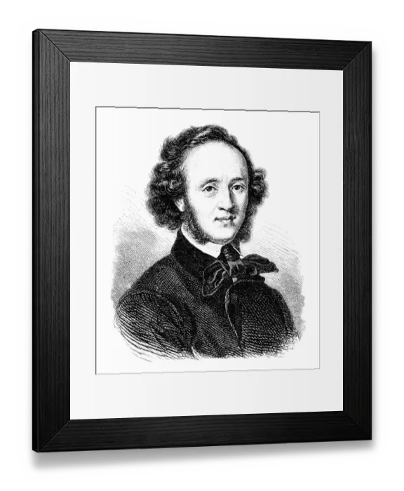 Framed Print : Felix Mendelssohn german composer and pianist portrait Framed Print : Felix Mendelssohn german composer and pianist portrait
