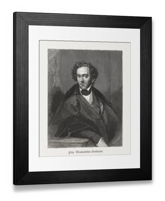 Framed Print : Felix Mendelssohn Bartholdy (1809-1847), German composer, wood engraving, published 1885
