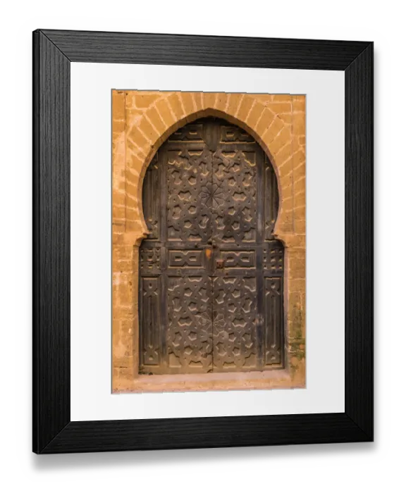 Framed Print : Beautiful carved doorways of the Kasbah of the Udayas in Rabat, Morocco