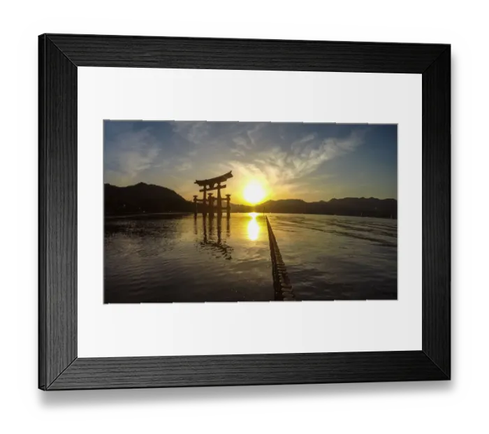 Framed Print : Japanese torii on the island of MiyaJima at sunset Framed Print : Japanese torii on the island of MiyaJima at sunset