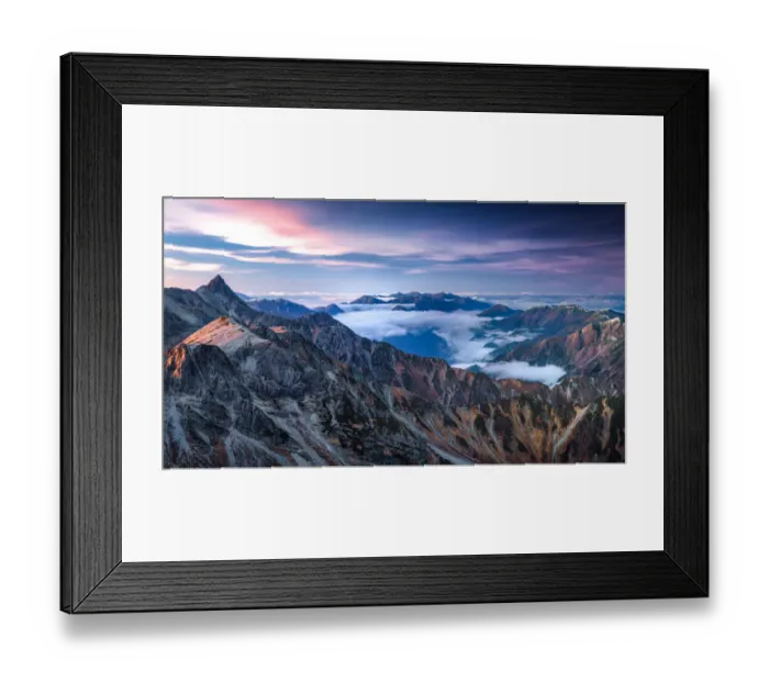Framed Print : Landscape of Japan Alps at night