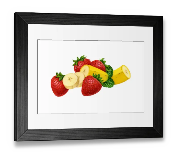 Framed Print : Strawberries and Bananas Framed Print : Strawberries and Bananas