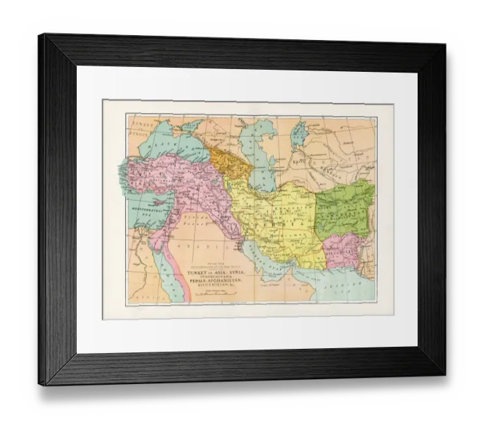 Framed Print : Antique Map of Turkey in Asia Framed Print : Antique Map of Turkey in Asia