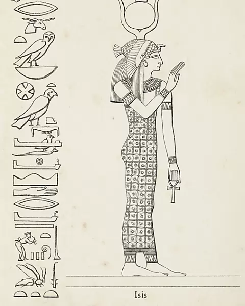 Ancient egyptian hieroglyph of major goddess Isis