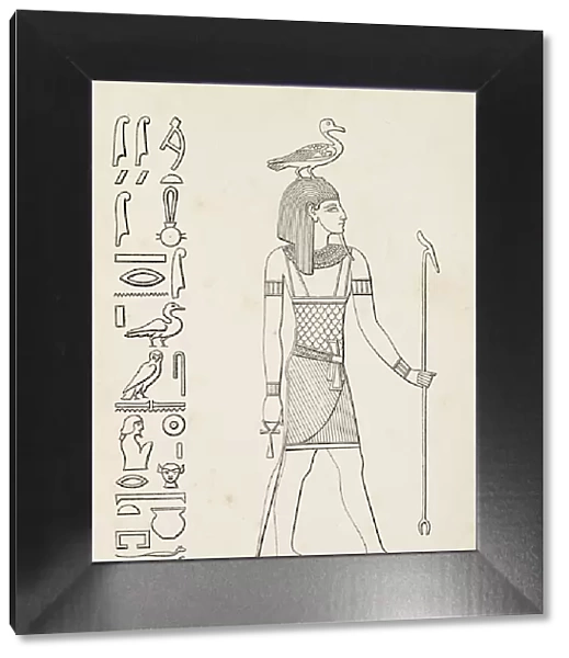 Ancient egyptian hieroglyph of Geb god of the earth