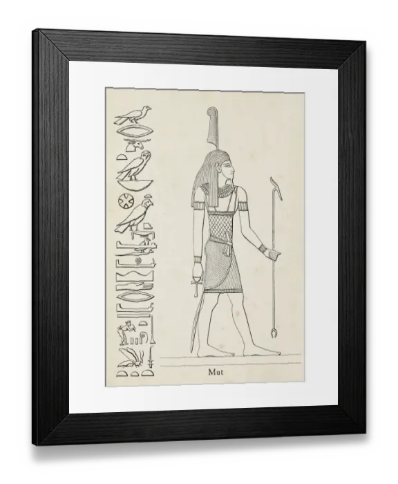 Framed Print : Ancient egyptian hieroglyph of mother goddess Mut Framed Print : Ancient egyptian hieroglyph of mother goddess Mut