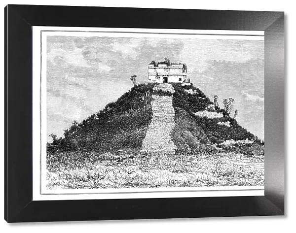 Chichen Itza Kukulcan Temple in Yucatan Mexico 1889