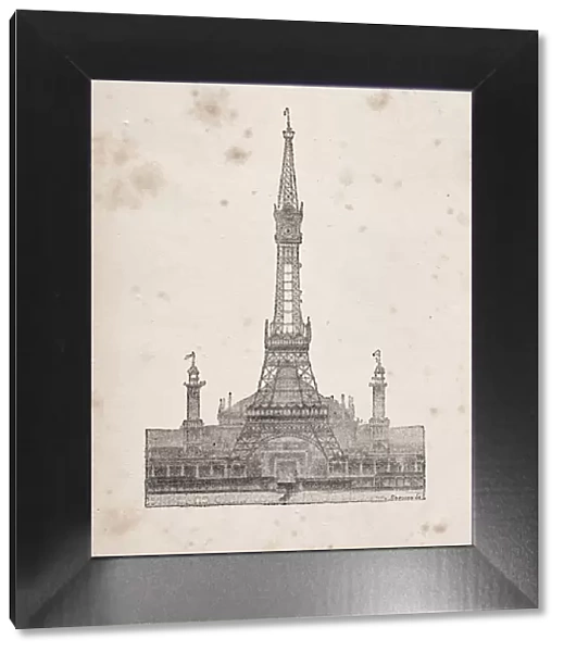 Sketch for remodeling the Eiffel Tower in 1895