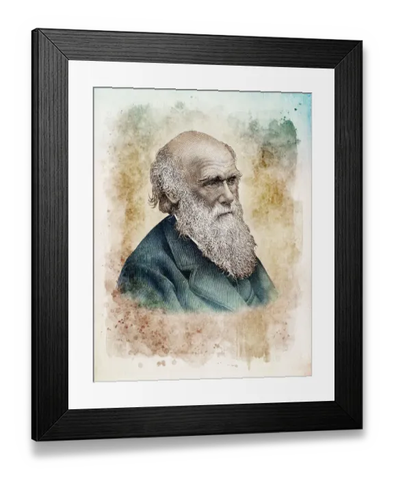Framed Print : Charles Darwin scientist naturalist portrait Framed Print : Charles Darwin scientist naturalist portrait