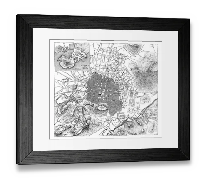 Framed Print : Map of Athens and Piraeus Greece 1862 Framed Print : Map of Athens and Piraeus Greece 1862