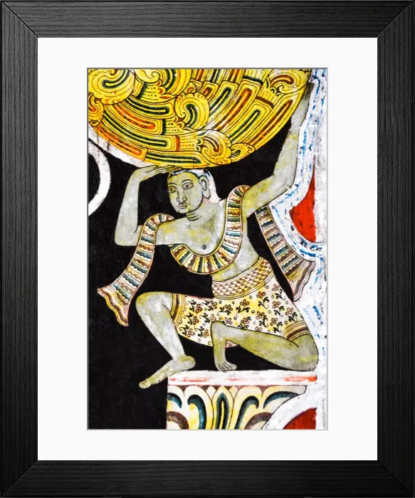 Framed Print : Traditional art at Mediliya Rajamaha Vihara
