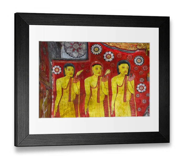 Framed Print : Ancient frescoes on Buddhism at Selawa Cave Temple Framed Print : Ancient frescoes on Buddhism at Selawa Cave Temple