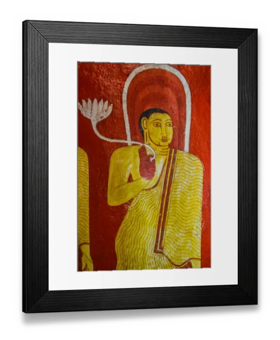Framed Print : Ancient frescoes on Buddhism at Mediliya Viharaya Framed Print : Ancient frescoes on Buddhism at Mediliya Viharaya