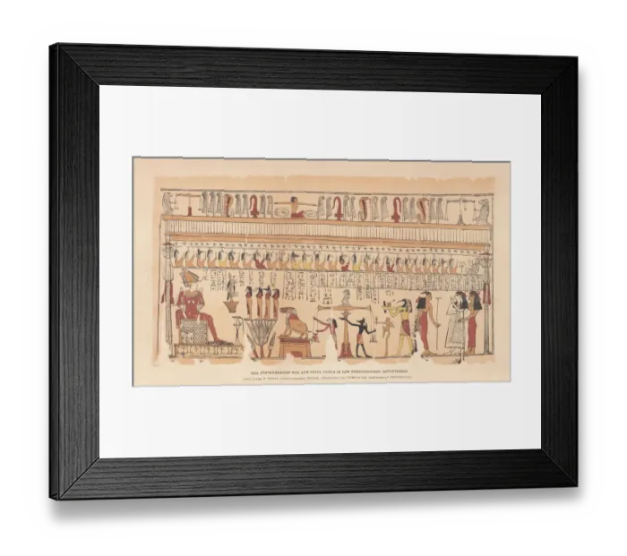 Framed Print : Egyptian god Osiris in the underground courtroom, chromolithograph, published 1879 Framed Print : Egyptian god Osiris in the underground courtroom, chromolithograph, published 1879