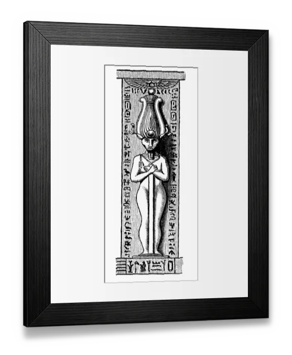 Framed Print : Old engraved illustration of Pillar with carving of Osiris at Medinet Habu Framed Print : Old engraved illustration of Pillar with carving of Osiris at Medinet Habu