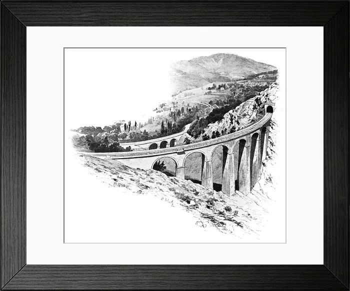 Framed Print : Loulla upper viaduct is a railway (railway) bridge, semi-circular arch bridge