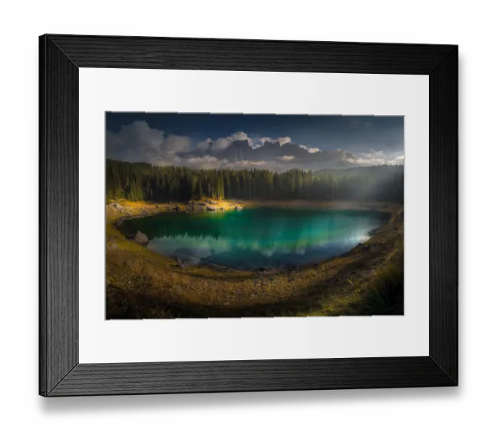 Framed Print : Lake Karersee with reflection Framed Print : Lake Karersee with reflection