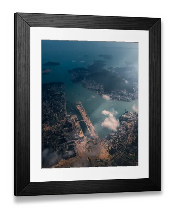 Framed Print : Aerial view of Kowloon bay