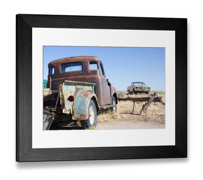 Framed Print : Rustic Truck on Route 66 Framed Print : Rustic Truck on Route 66