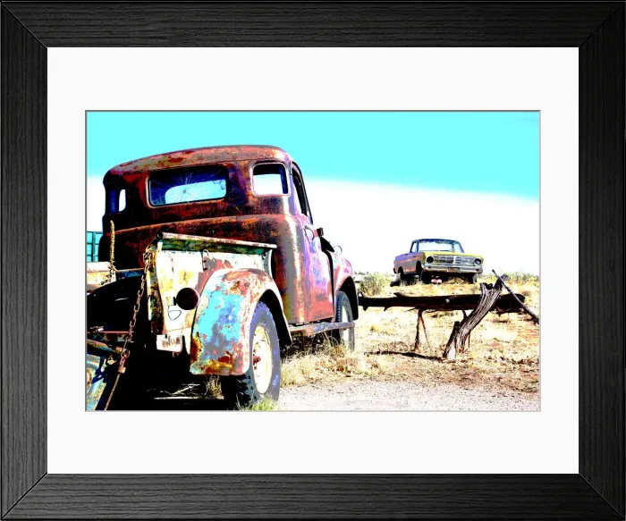 Framed Print : Rustic Truck on Route 66 Framed Print : Rustic Truck on Route 66
