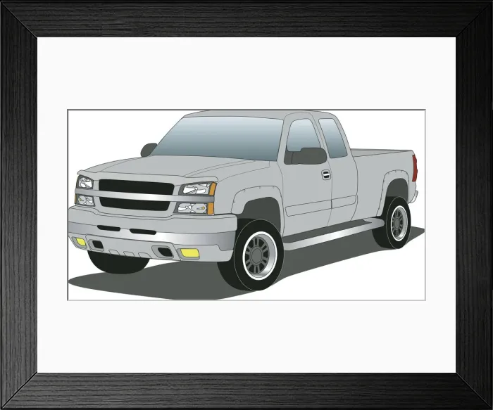 Framed Print : pickup truck, 165039062