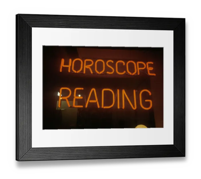 Framed Print : Neon Horoscope Reading sign in Los Angeles, CA Framed Print : Neon Horoscope Reading sign in Los Angeles, CA