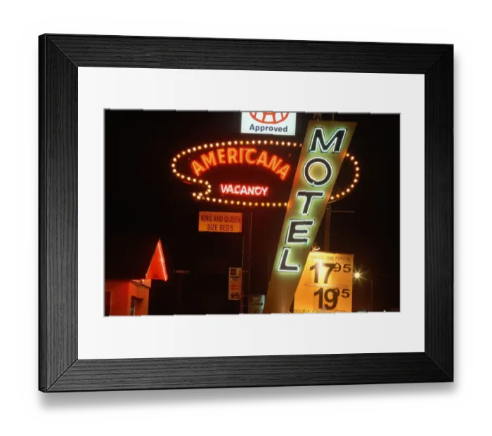 Framed Print : Neon lights for cheap motel, Las Cruces, NM Framed Print : Neon lights for cheap motel, Las Cruces, NM