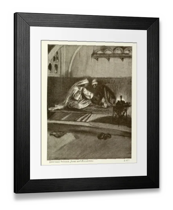Framed Print : Interview between Jesus and Nicodemus Framed Print : Interview between Jesus and Nicodemus