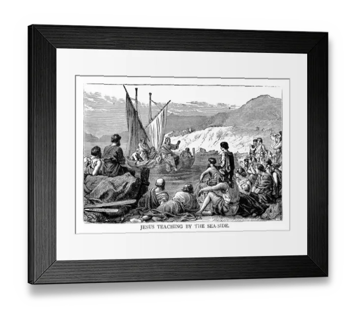 Framed Print : Jesus Teaching By The Sea Side Framed Print : Jesus Teaching By The Sea Side