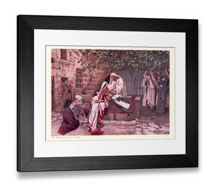 Framed Print : Jesus raising jairuss daughter from the dead Framed Print : Jesus raising jairuss daughter from the dead