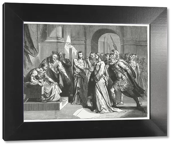 Christ before Pilate (Mark 15), wood engraving, published in 1886