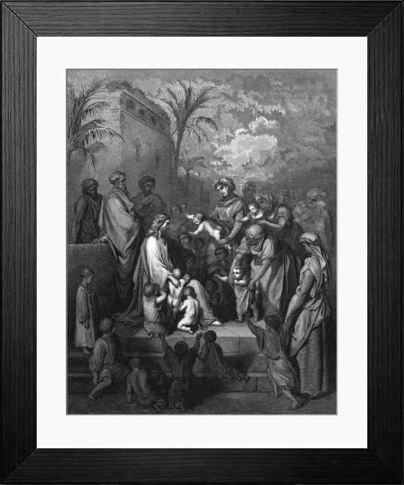 Framed Print : Jesus blesses the children Framed Print : Jesus blesses the children