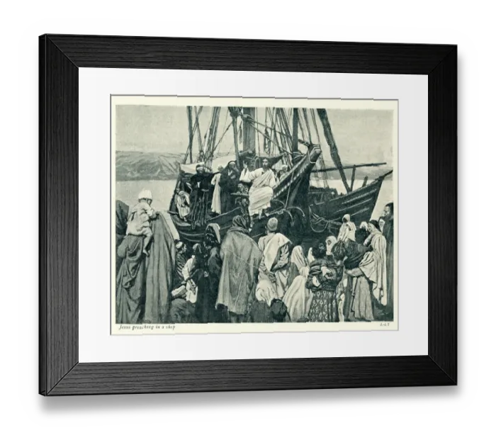 Framed Print : Jesus Christ preaching in a ship Framed Print : Jesus Christ preaching in a ship