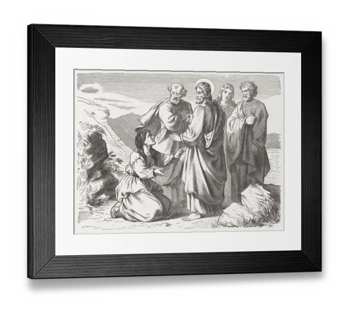 Framed Print : Jesus and the Canaanite woman (Matthew 15), published in 1877 Framed Print : Jesus and the Canaanite woman (Matthew 15), published in 1877