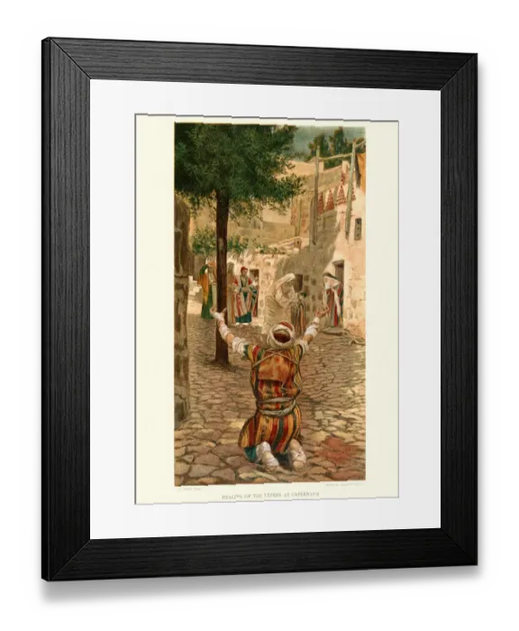 Framed Print : Jesus Christ healing the lepers at Capernaum Framed Print : Jesus Christ healing the lepers at Capernaum
