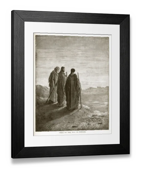 Framed Print : Jesus on the Way to Emmaus Engraving Framed Print : Jesus on the Way to Emmaus Engraving