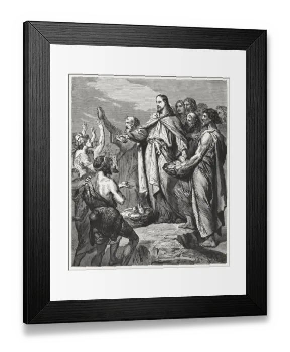 Framed Print : Feeding of the Four Thousand (Matthew 15, 32-39), published 1886